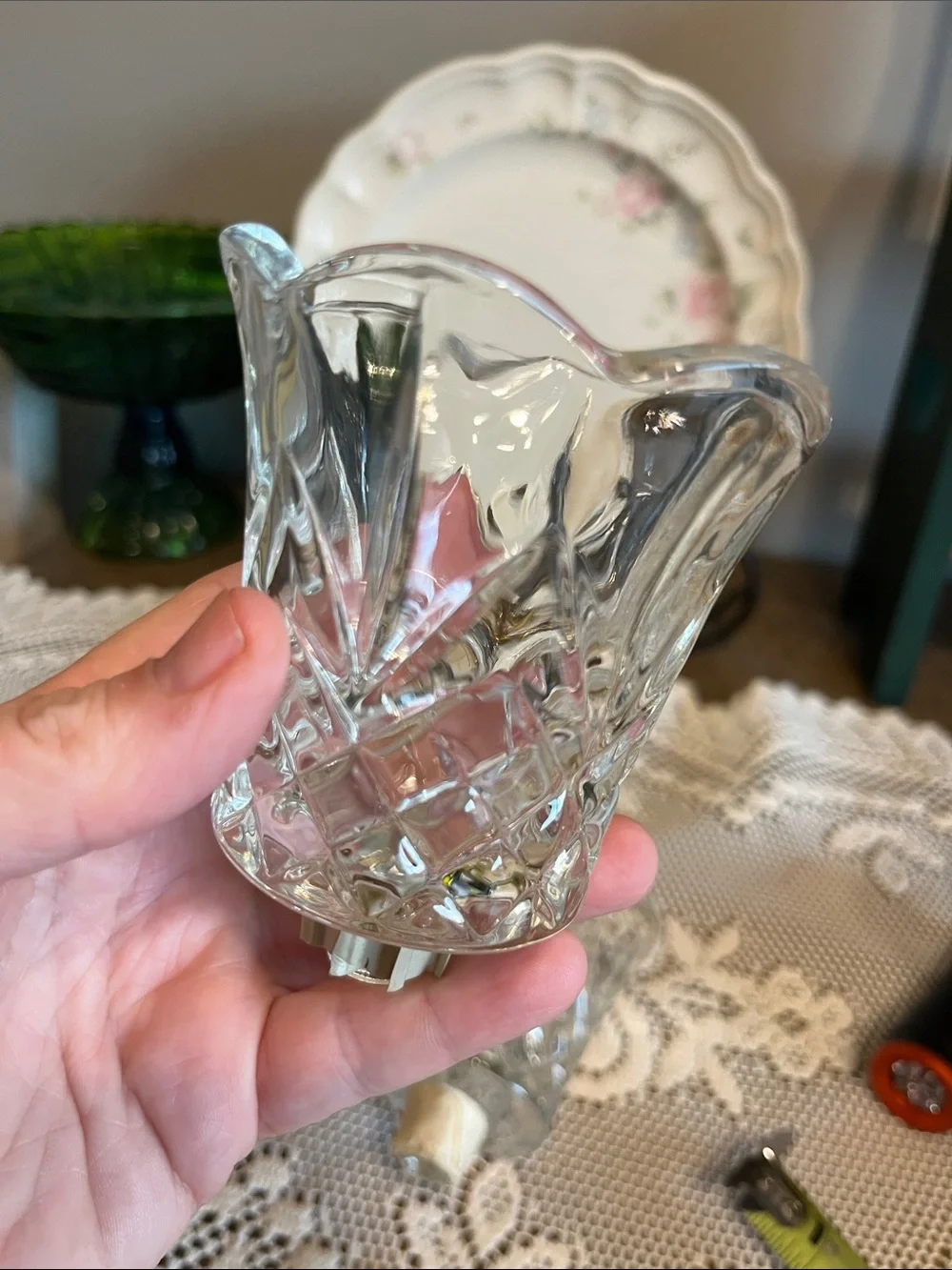 Vintage clear glass votive cups set of 2 Homco